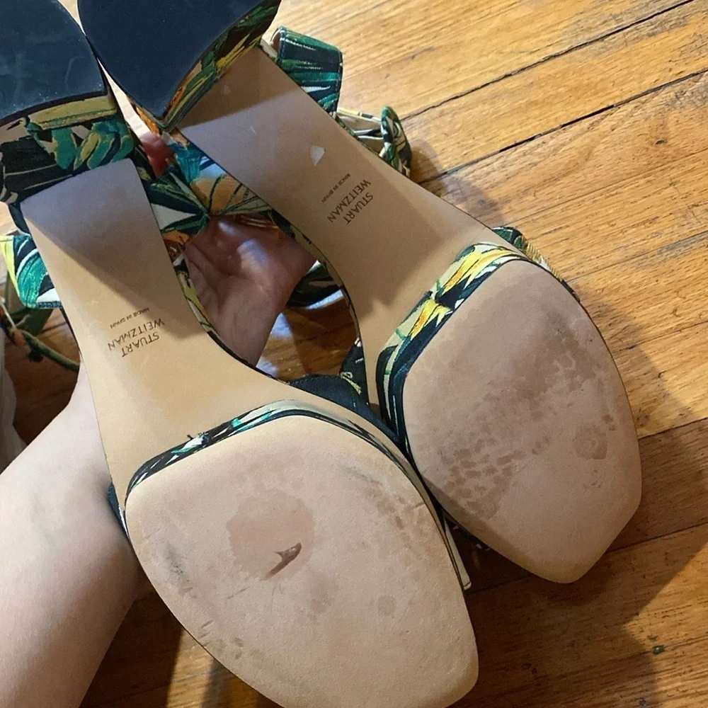 Stuart Weitzman / NEW Carmina ANKLE STRAP floral TROPICAL Platform Sandal 9.5